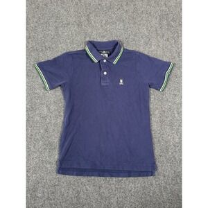 Psycho Bunny Polo Shirt Boys Large 14/16 Blue Short Sleeve Pima Cotton Logo